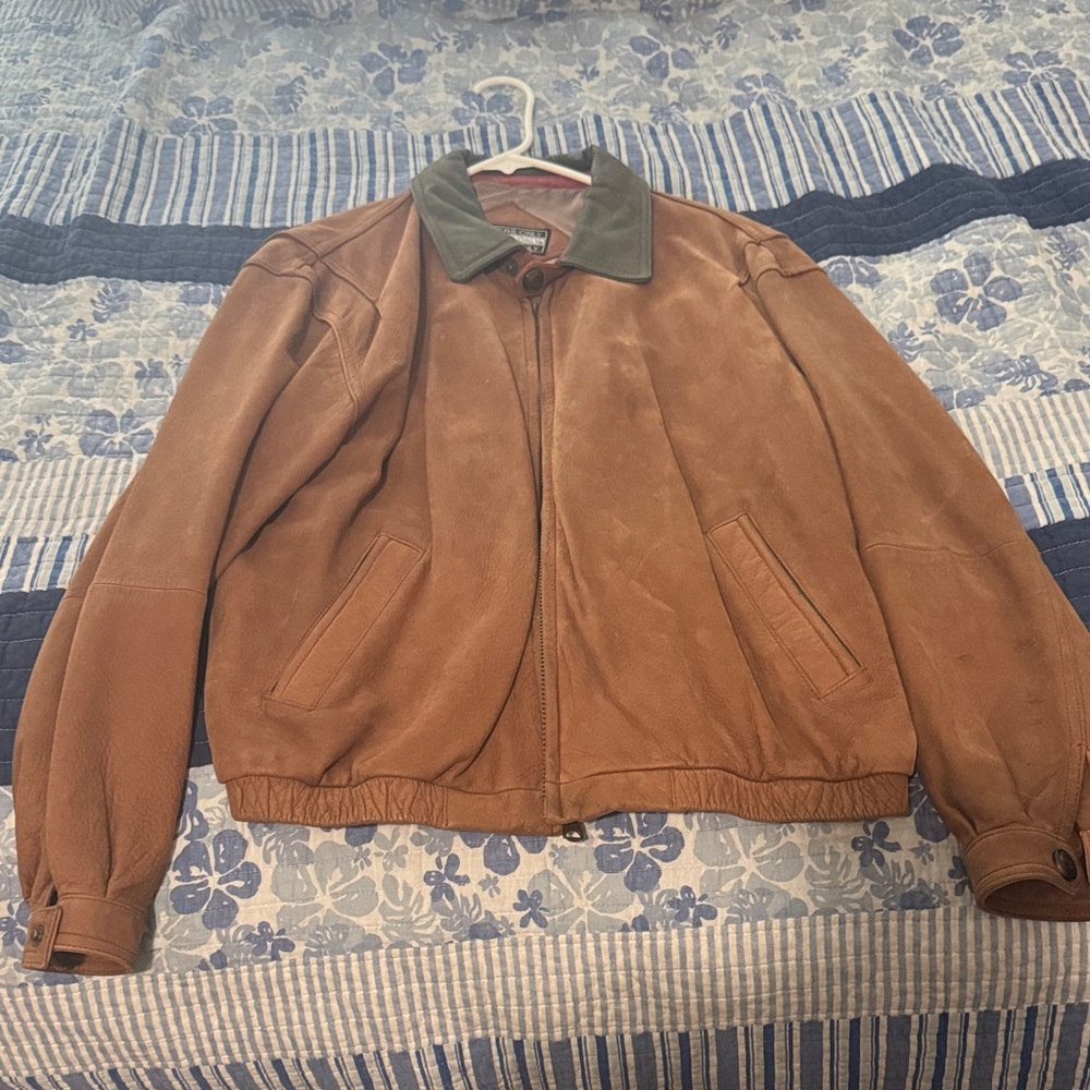 Members Only Brown Leather  Jacket